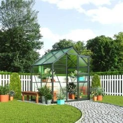 Garden Grow Traditional Greenhouse 6.2 X 4.3 X 6.6ft 27 Garden Grow Traditional Greenhouse 6.2 X 4.3 X 6.6ft -EcoFlora Sales Shop T2 4666 Greenhouses Grey 01
