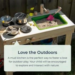 Idooka Wooden Mud Kitchen Outdoor Toy Age 4+ Role Play Playhouse Patio Garden -EcoFlora Sales Shop mud4