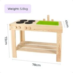 Idooka Wooden Mud Kitchen Outdoor Toy Age 4+ Role Play Playhouse Patio Garden -EcoFlora Sales Shop mud6