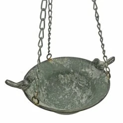 Hanging Garden Bird Bath / Feeder Aged Vintage Look Metal Bird Bath Decoration -EcoFlora Sales Shop s l16002033